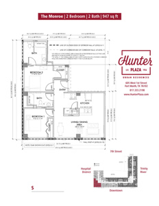 The Monroe | 2 Bedroom | 2 Bath | 947 sq ft*